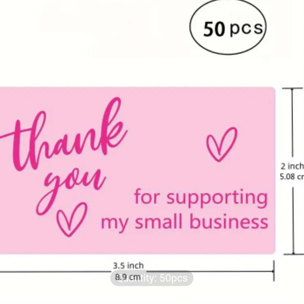 50 Pack Pink Thank You Cards New - Picture 3 of 3